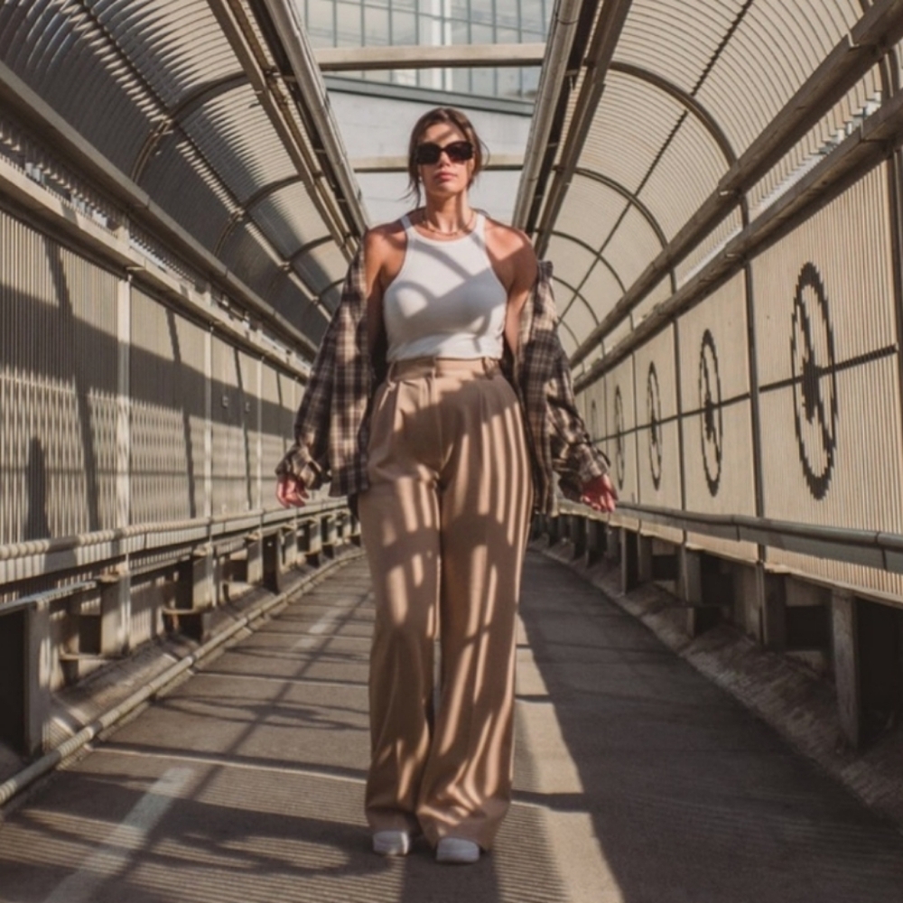 Favorite Daughter Classic Tan Wide Leg Chinos - Picture 3 of 15